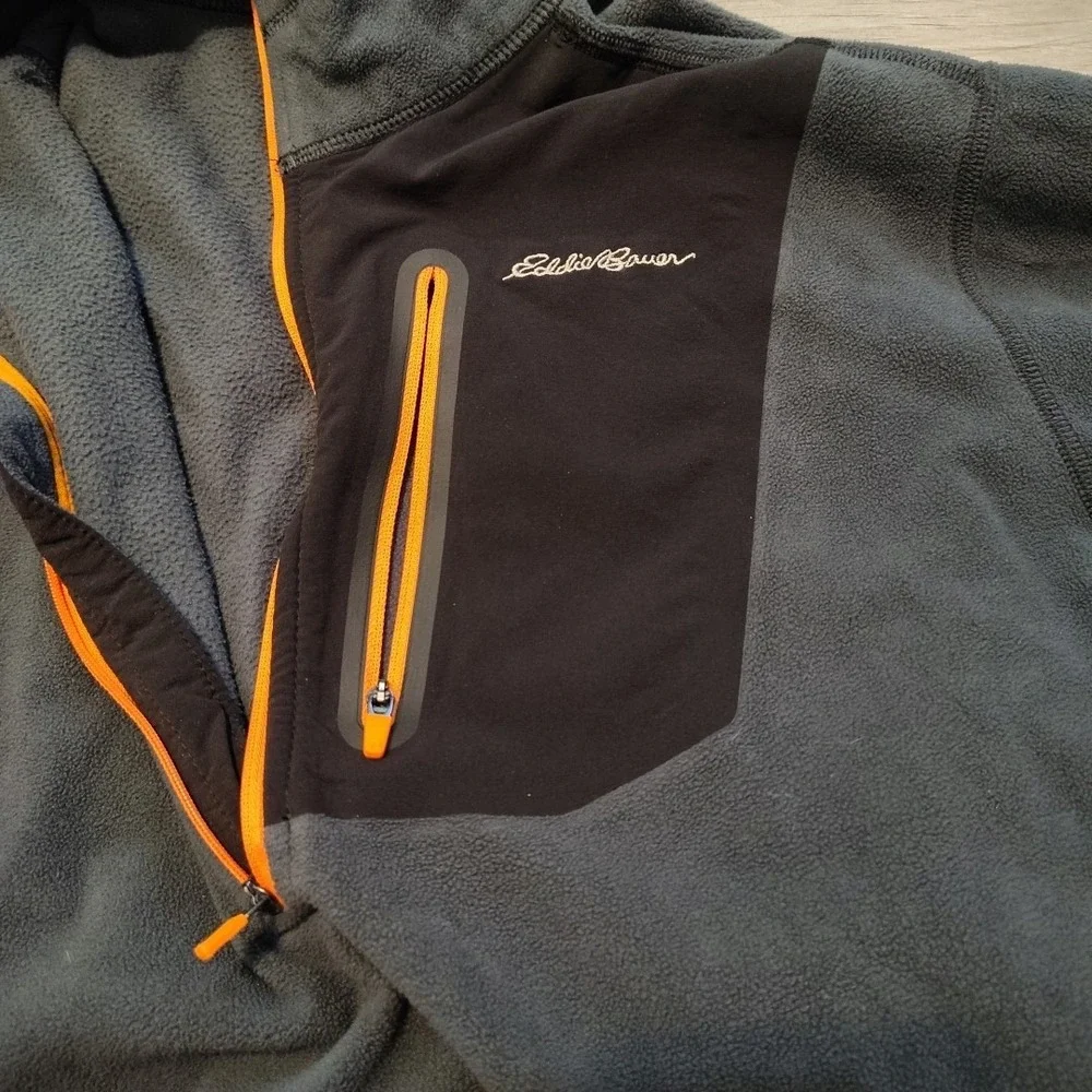 Eddie Bauer First Ascent 1/4‎ Zip Pullover Mens Large Gray Fleece Soft Chest Zip